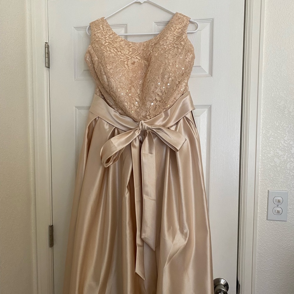 Champagne Sparkly Silk Dress